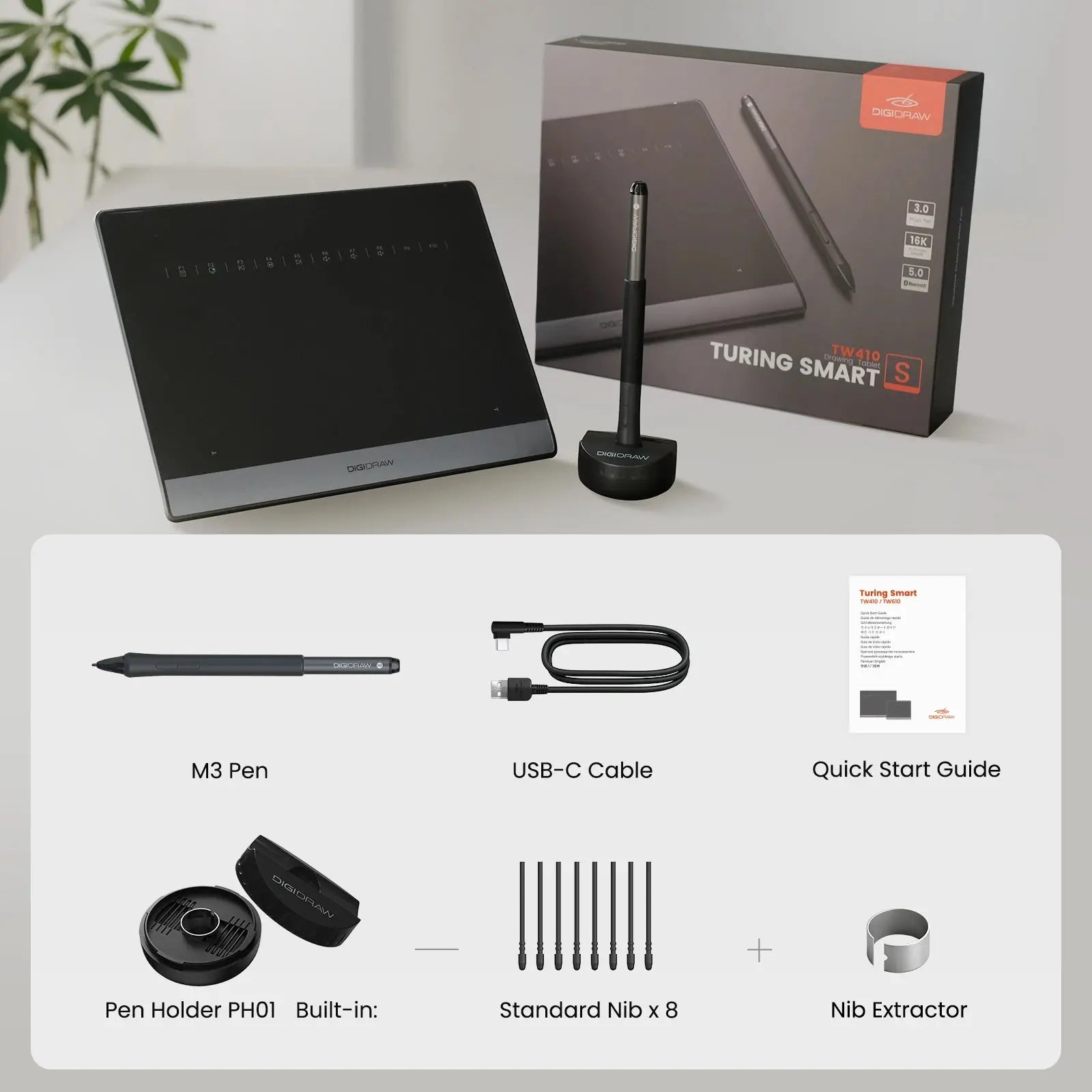 DIGIDRAW-DIGIDRAW Turing Smart S TW410 Graphics Tablet with Bluetooth