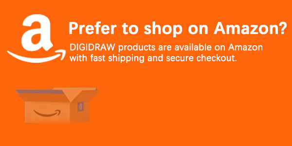 DIGIDRAW Amazon store banner offering fast shipping and secure checkout for users preferring to shop on Amazon.