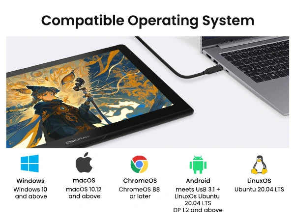 DIGIDRAW Turing 14 Compatible with Windows macOS ChromeOS Android and Linux