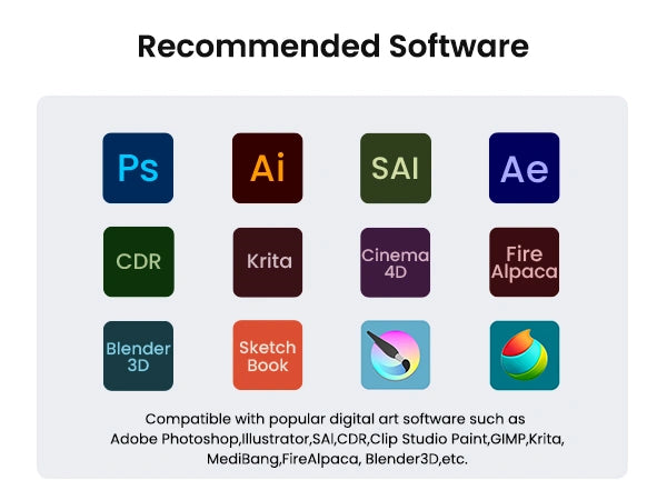 DIGIDRAW Turing 14 Compatible with Adobe Photoshop Illustrator Clip Studio Paint and Krita
