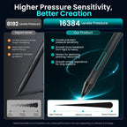 DIGIDRAW Turing 14 con 16384 niveles de sensibilidad a la presión, ofrece doble precisión y respuesta de fuerza fluida para dibujar y pintar.