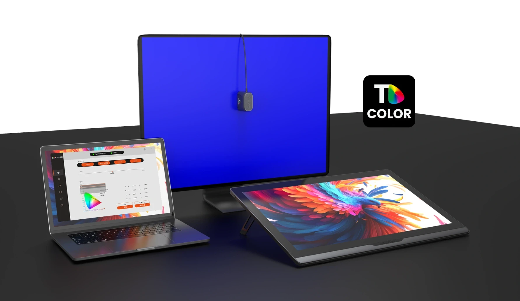 DIGIDRAW Turing 19 Pro D1901T professional TD-Color Master calibration kit for precise color accuracy across laptop, monitor, and drawing tablet.