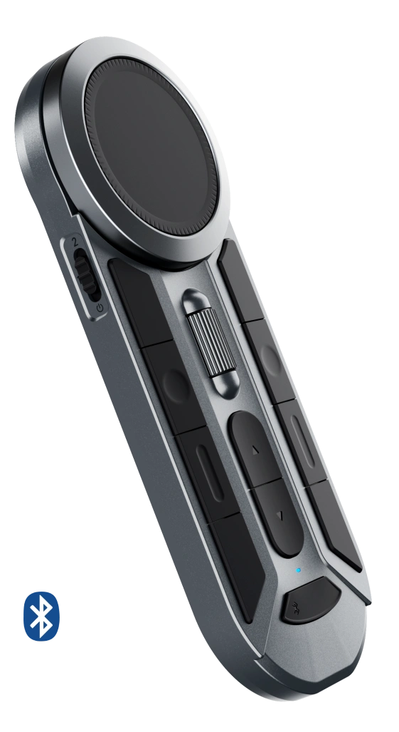 DIGIDRAW Turing 19 Pro K30 Bluetooth wireless remote controller with large circular dial and customizable shortcuts to boost creative efficiency.