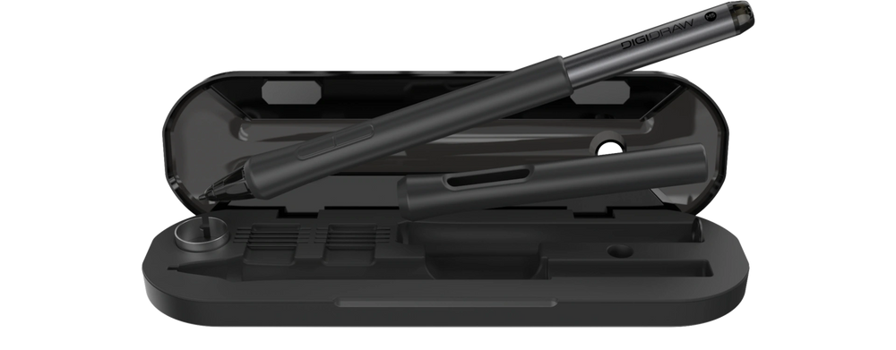 DIGIDRAW Turing 19 Pro portable pen box storage case with built-in nibs and extractor.