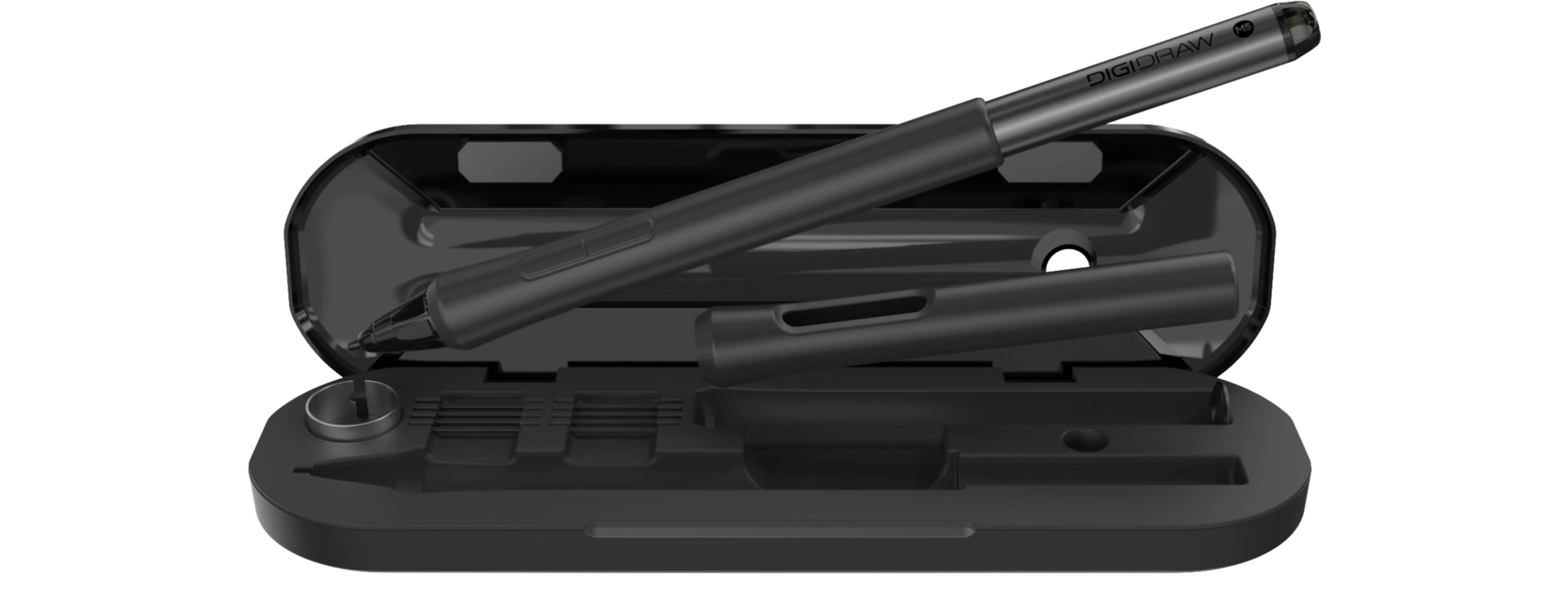 DIGIDRAW Turing 19 Pro portable pen box storage case with built-in nibs and extractor.
