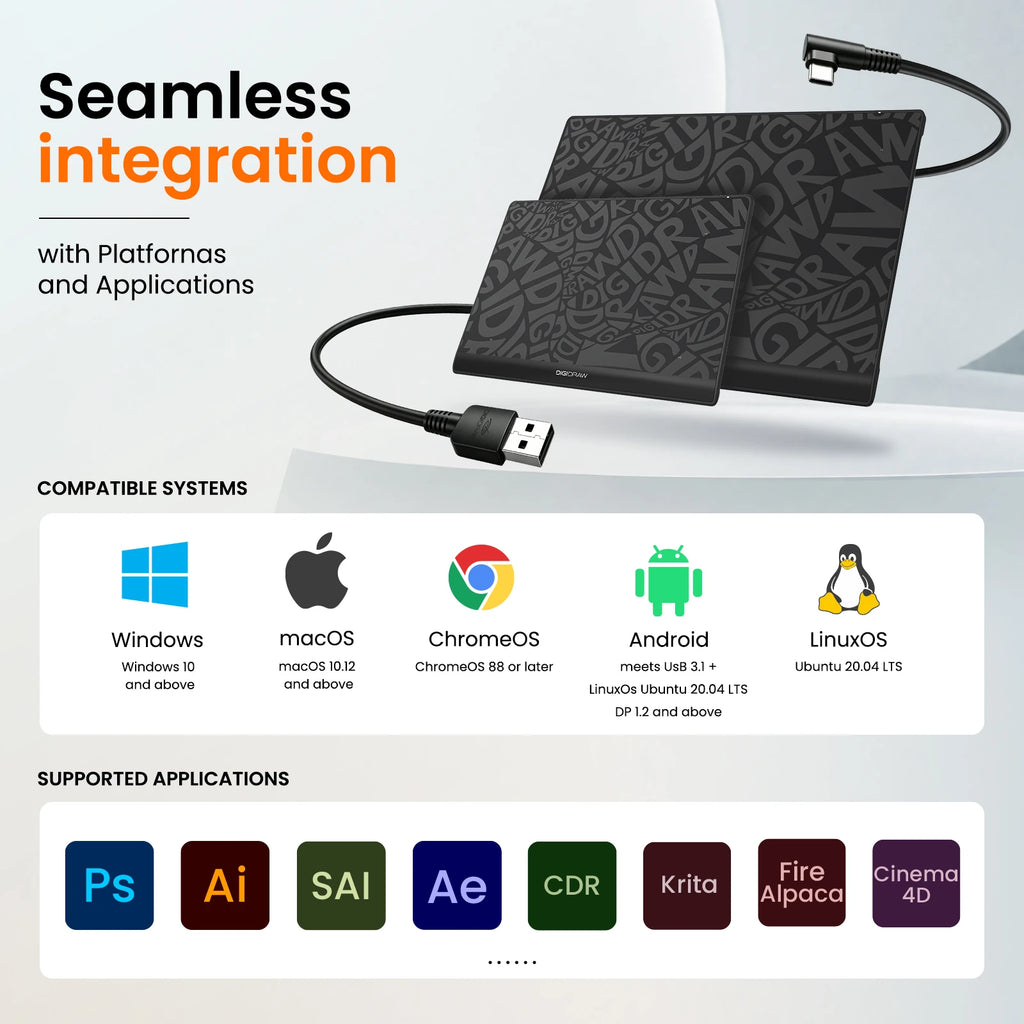 DIGIDRAW-DIGIDRAW Turing Basic M T610 Graphics Tablet with USB-C