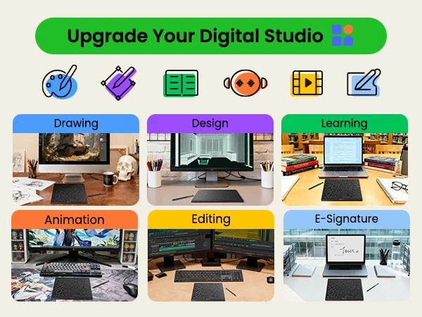 DIGIDRAW Turing Basic M T610 versatile applications for digital painting, sketching, animation, and graphic design workflows