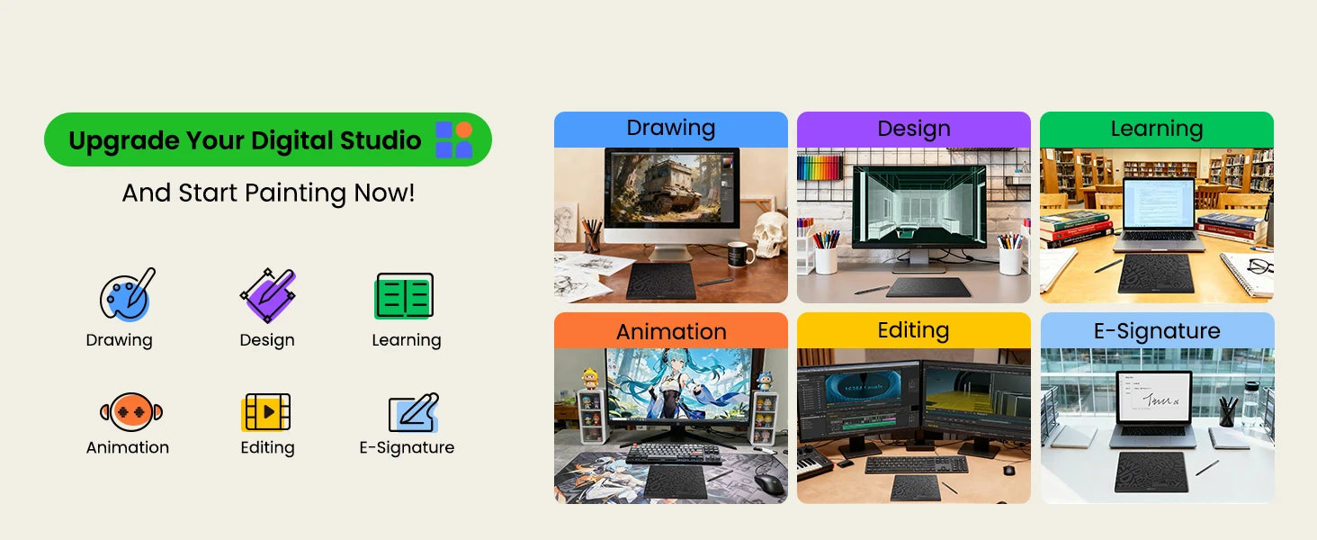 DIGIDRAW Turing Basic M T610 versatile applications for digital painting, sketching, animation, and graphic design workflows