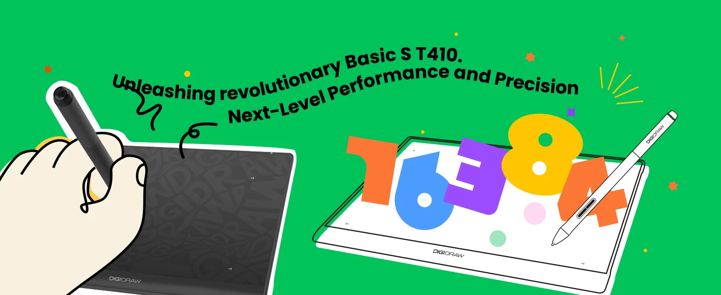 DIGIDRAW Turing Basic S T410 next-level performance and precision with 16384 pressure levels and ultra-smooth tilt support