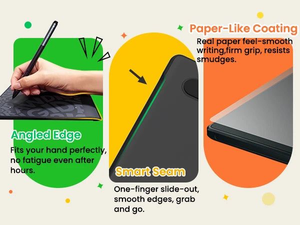 DIGIDRAW Turing Basic S T410 with angled edges for grip and paper-like anti-glare coating to reduce reflections and improve visibility