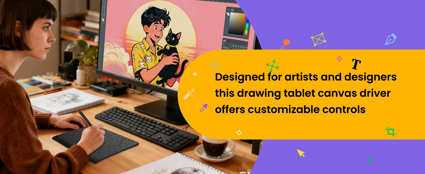 DIGIDRAW Turing Basic S T410 designed for artists and designers, providing a customizable driver control interface for an enhanced workflow