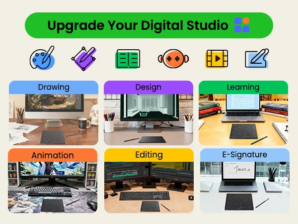 DIGIDRAW Turing Basic S T410 digital studio applications including drawing, sketching, animation, and e-signature editing