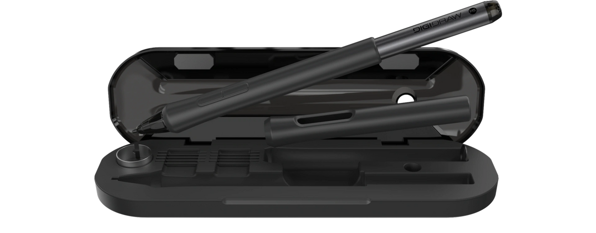 DIGIDRAW Turing Pro 19 portable pen box storage case with built-in nibs and extractor.